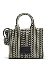 Marc Jacobs The Monogram Leather Micro Tote In 005 Black/white
