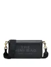Marc Jacobs Mini Bag Crafted From Textured Cow Leather With Embossed Logo In Black