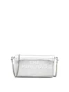 Marc Jacobs Metallic Silver Leather Foldover Bag With Chain-link Strap In Black
