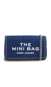Marc Jacobs The Denim Chain Dark Wash Mini Cross-body Bag In Blue