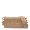 Marc Jacobs Brown Leather Shoulder Bag With Textured Finish In Beige