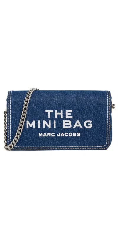 Marc Jacobs Mini Denim Chain Crossbody Bag In Blue