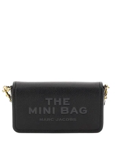 Marc Jacobs The Mini Bag Debossed-logo Shoulder Bag In Black