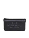 Marc Jacobs Mini Black Crossbody Bag With Engraved Logo In Hammered Leather Woman In Black