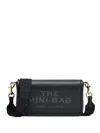 Marc Jacobs Mini Bag Crafted From Textured Cow Leather With Embossed Logo In Black