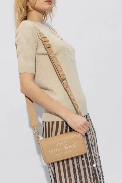 Marc Jacobs ‘the Mini Bag' Leather Shoulder Bag In Beige