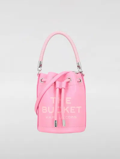 Marc Jacobs The Mini Bucket Bag In Grained Leather In Fuchsia
