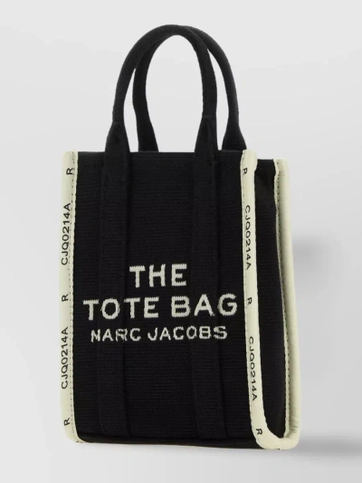 Marc Jacobs The Mini Canvas Tote With Contrasting Strap In Black