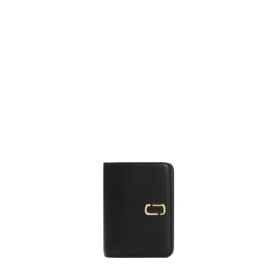 Marc Jacobs The Mini Compact Black Cow Leather Wallet