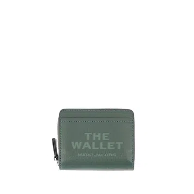 Marc Jacobs The Mini Compact Wallet - Leather - Green In Grey
