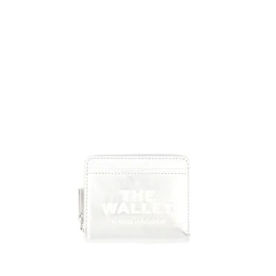 Marc Jacobs The Mini Compact Wallet - Leather - Silver In White