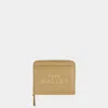 Marc Jacobs 'mini Compact' Beige Wallet With Embossed Logo