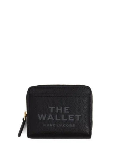Marc Jacobs The Leather Mini Compact Wallet Accessories In Black