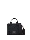 MARC JACOBS THE MINI CRYSTAL CANVAS CROSSBODY TOTE BAG WOMAN BLACK IN COTTON