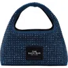 Marc Jacobs The Mini Crystal Denim Sack Bag In Dark Wash Crystal