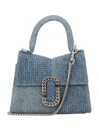 Marc Jacobs The Mini Top Handle Denim Crystal In Light_blue_crystal