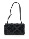 Marc Jacobs The Mini Dual Black Diamond-quilted Crossbody Bag With Top Handle In Leather Woman In Black