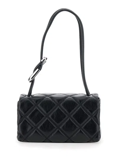 Marc Jacobs The Mini Dual Black Diamond-quilted Crossbody Bag With Top Handle In Leather Woman