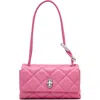 Marc Jacobs The Mini Dual Chain Diamond Quilted Convertible Leather Shoulder Bag In Bow Pink