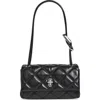 Marc Jacobs The Mini Dual Chain Diamond Quilted Leather Shoulder Bag In Black