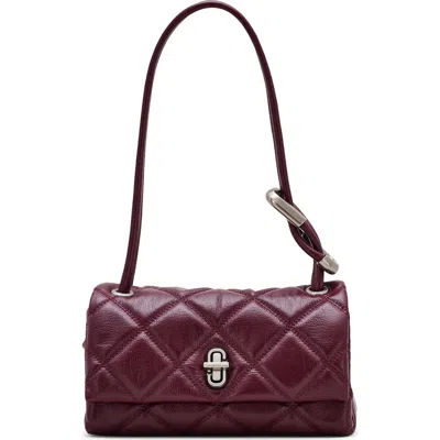 Marc Jacobs The Mini Dual Chain Diamond Quilted Leather Shoulder Bag In Purple