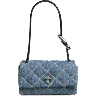 Marc Jacobs The Mini Dual Diamond Quilted Denim Shoulder Bag In Blue