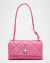 Marc Jacobs The Mini Dual Chain Diamond Quilted Convertible Leather Shoulder Bag In Bow Pink