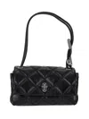 Marc Jacobs The Mini Dual Black Diamond-quilted Crossbody Bag With Top Handle In Leather Woman In Black