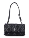 Marc Jacobs The Mini Dual Black Diamond-quilted Crossbody Bag With Top Handle In Leather Woman In Black