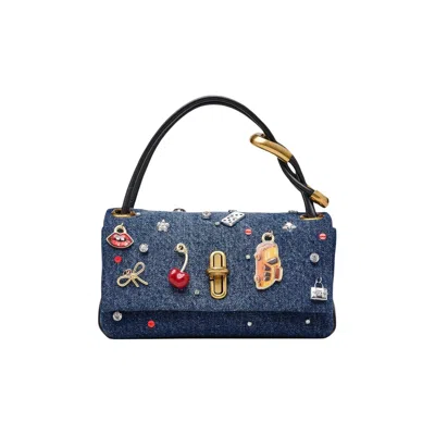 Pre-owned Marc Jacobs The Mini Dual Top Handle Bag 'medium Wash' | Blue | Women's Size Onesize