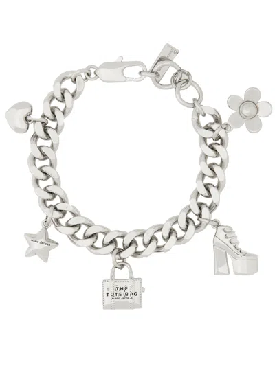 Marc Jacobs Mini Icon Charm Bracelet In Silver
