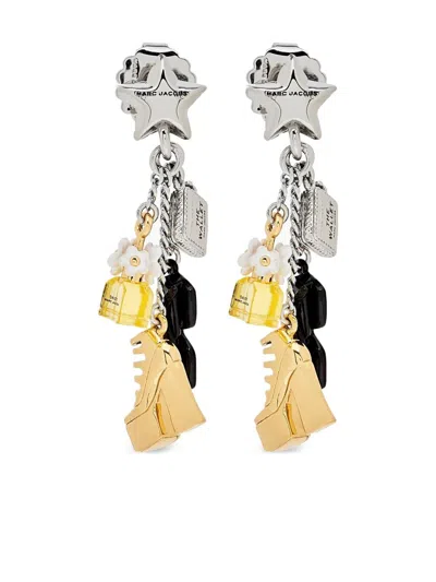 Marc Jacobs The Mini Icon Charm Earrings In Black