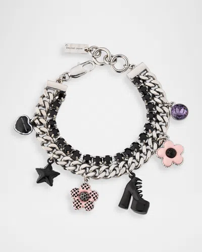 Marc Jacobs The Mini Icon Dot Charm Bracelet In Metallic