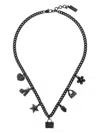 Marc Jacobs The Mini Icon Pave-charm Necklace In Black