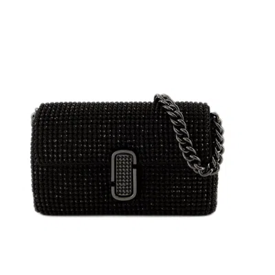 MARC JACOBS MARC JACOBS THE MINI J MARC SHOULDER BAG - MESH - BLACK