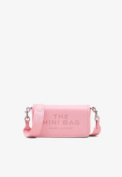 Marc Jacobs The Mini Leather Logo Crossbody In Pink