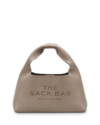 Marc Jacobs The Mini Leather Sack Bag In Cement/nickel