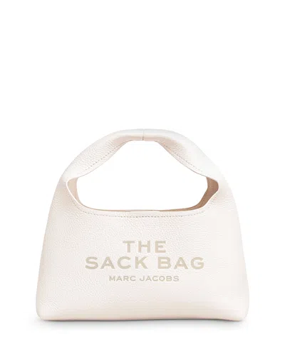 Marc Jacobs The Mini Leather Sack Bag In White/nickel