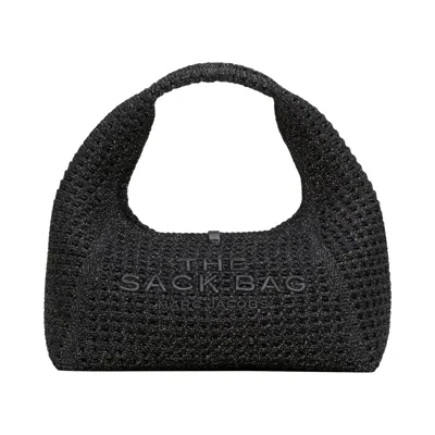 Pre-owned Marc Jacobs The Mini Lurex Crochet Sack Bag 'onyx' | Black | Women's Size Onesize