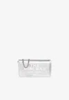 Marc Jacobs The Metallic Leather Chain Silver Mini Cross-body Bag Size In Silver