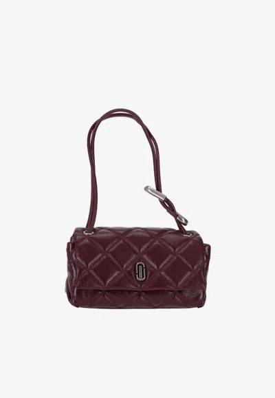 Marc Jacobs Dark Plum Mini Dual Shoulder Bag In Purple