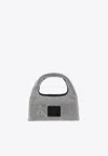 Marc Jacobs The Sack Rhinestone Embellished Top Handle Bag In Silver