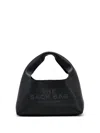 Marc Jacobs Grained Black Leather Handbag With Embossed Logo In Black