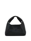 Marc Jacobs Grained Black Leather Handbag With Embossed Logo