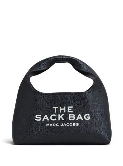 MARC JACOBS 'THE MINI SACK' BLACK HANDBAG WITH LOGO IN LEATHER WOMAN