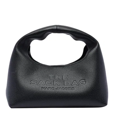MARC JACOBS MARC JACOBS 'THE MINI SACK' BLACK LEATHER BAG