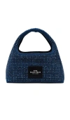 Marc Jacobs The Mini Crystal Denim Sack Bag In Blue
