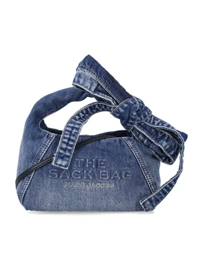 Marc Jacobs The Mini Sack Denim Bow In Blue