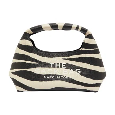 Marc Jacobs The Mini Sack Leather Zebra Print Bag In Black