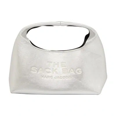 Marc Jacobs The Mini Sack Metallic Bag In Silver